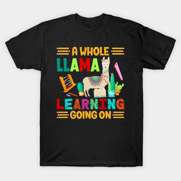 A Whole Llama Learning Going on - Happy 100th Day of School T-Shirt by Pizzan